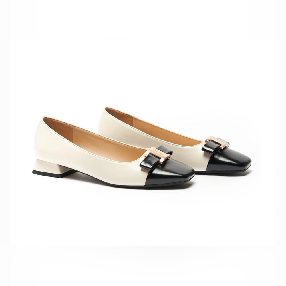 C.Paravano Metal Buckle Bow Detail Flats(Serena)